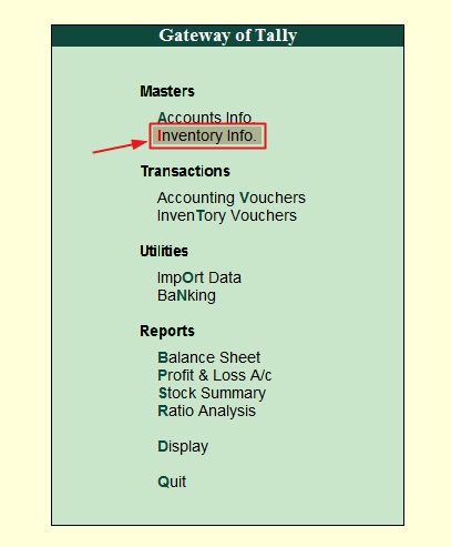 tally inventory practical assignment