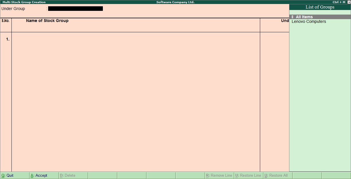 tally inventory practical assignment