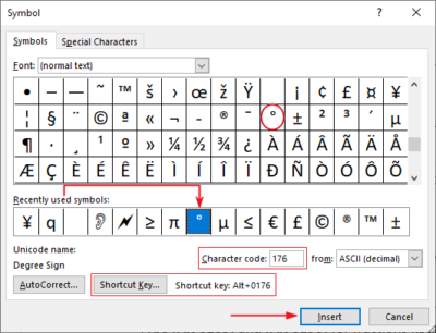 How to type degree symbol [°] in word (+ shortcut) - Software Accountant