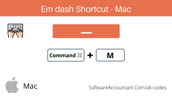 Em dash shortcut word