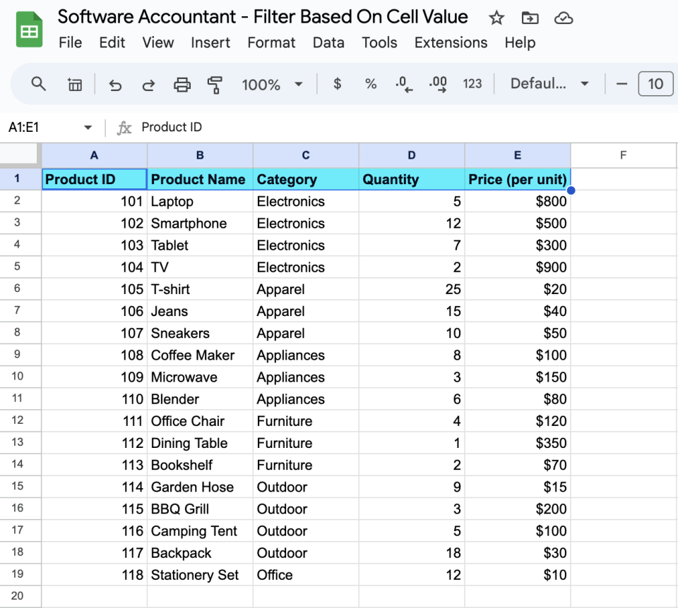 Google Sheets Filter Based On Cell Value (2 Simple Methods)
