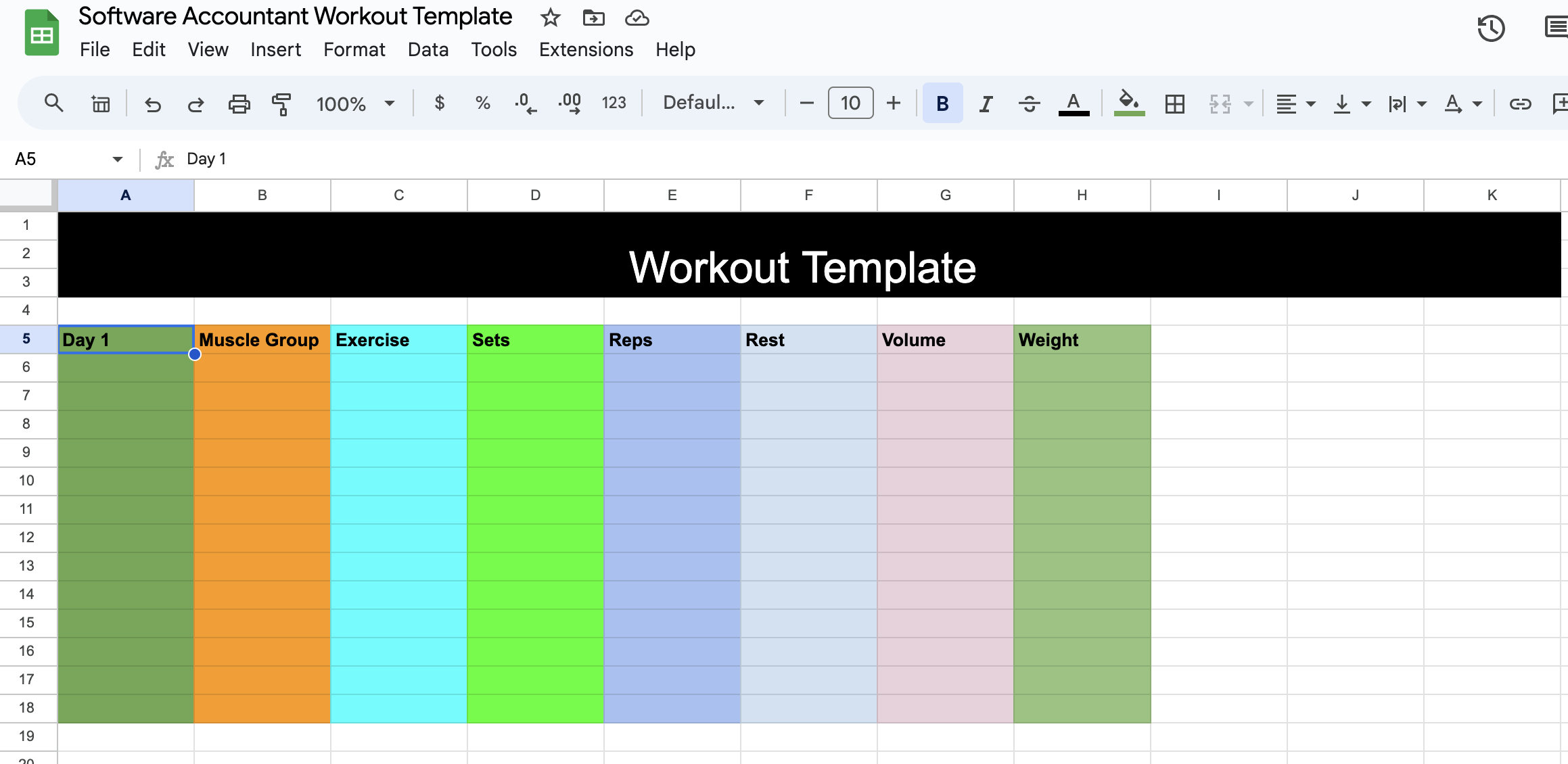Best Google Sheets Workout Templates (Free Download)