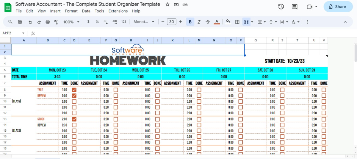 5 Free Assignment Tracking Templates for Google Sheets