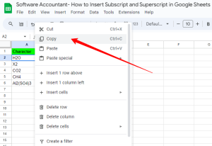 How To Insert Subscript and Superscript In Google Sheets