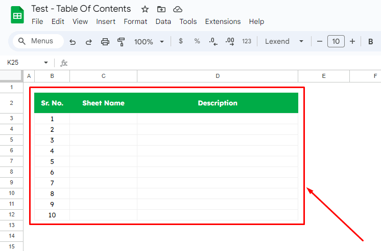 Step-by-Step Guide - Google Sheets Table of Contents
